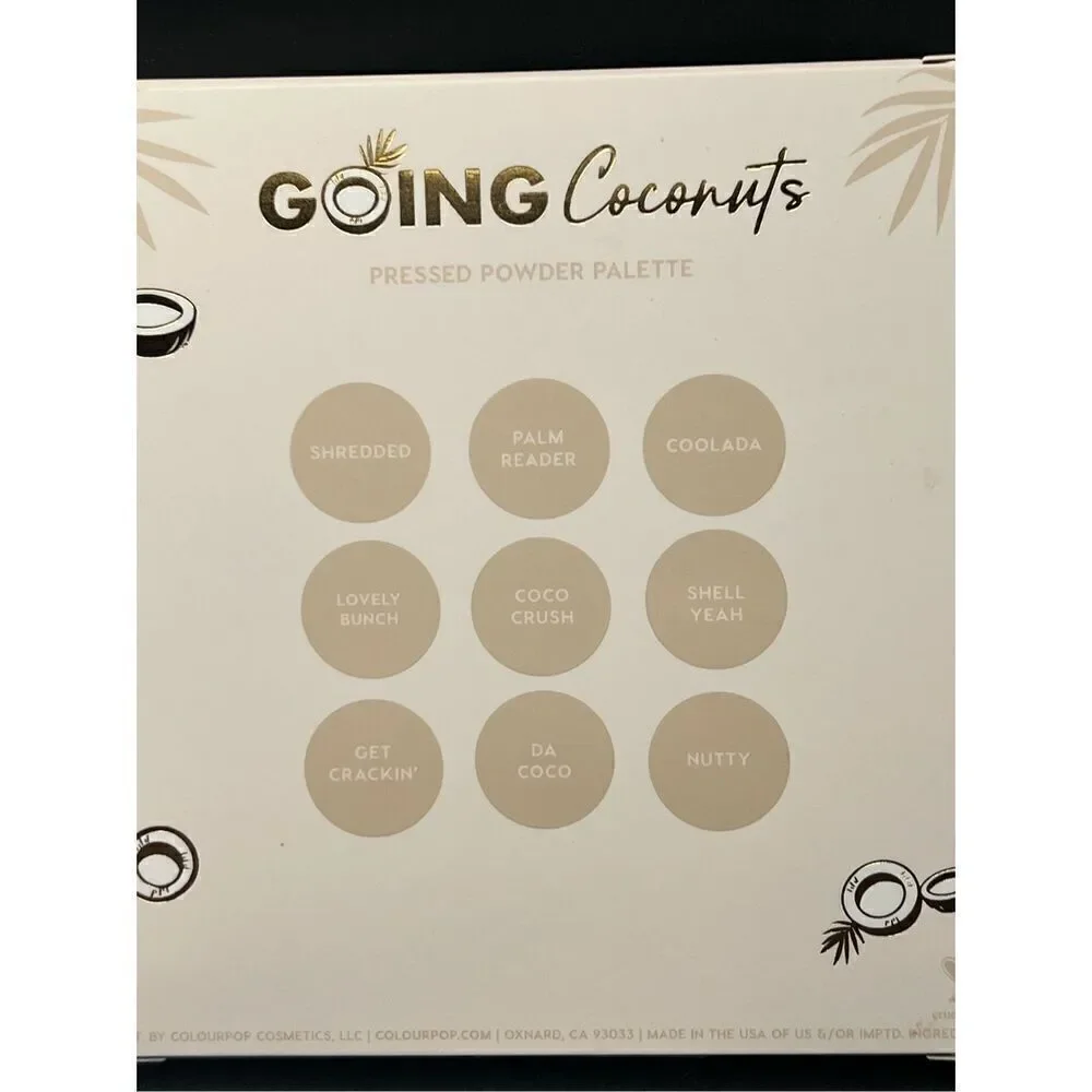 NIB! Colourpop Going Coconuts Neutral 9 Pan Eyeshadow Palette